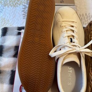 Rothy's Cream Sneakers with Brown Sole